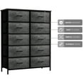 thumbnail image 2 of Sorbus Dresser with 10 Faux Wood Drawers - Storage Unit Organizer Chest for Clothes - Bedroom, Hallway, Living Room, Closet, & Dorm Furniture - Steel Frame, Wood Top, & Easy Pull Polyester Fabric Bins, 2 of 9