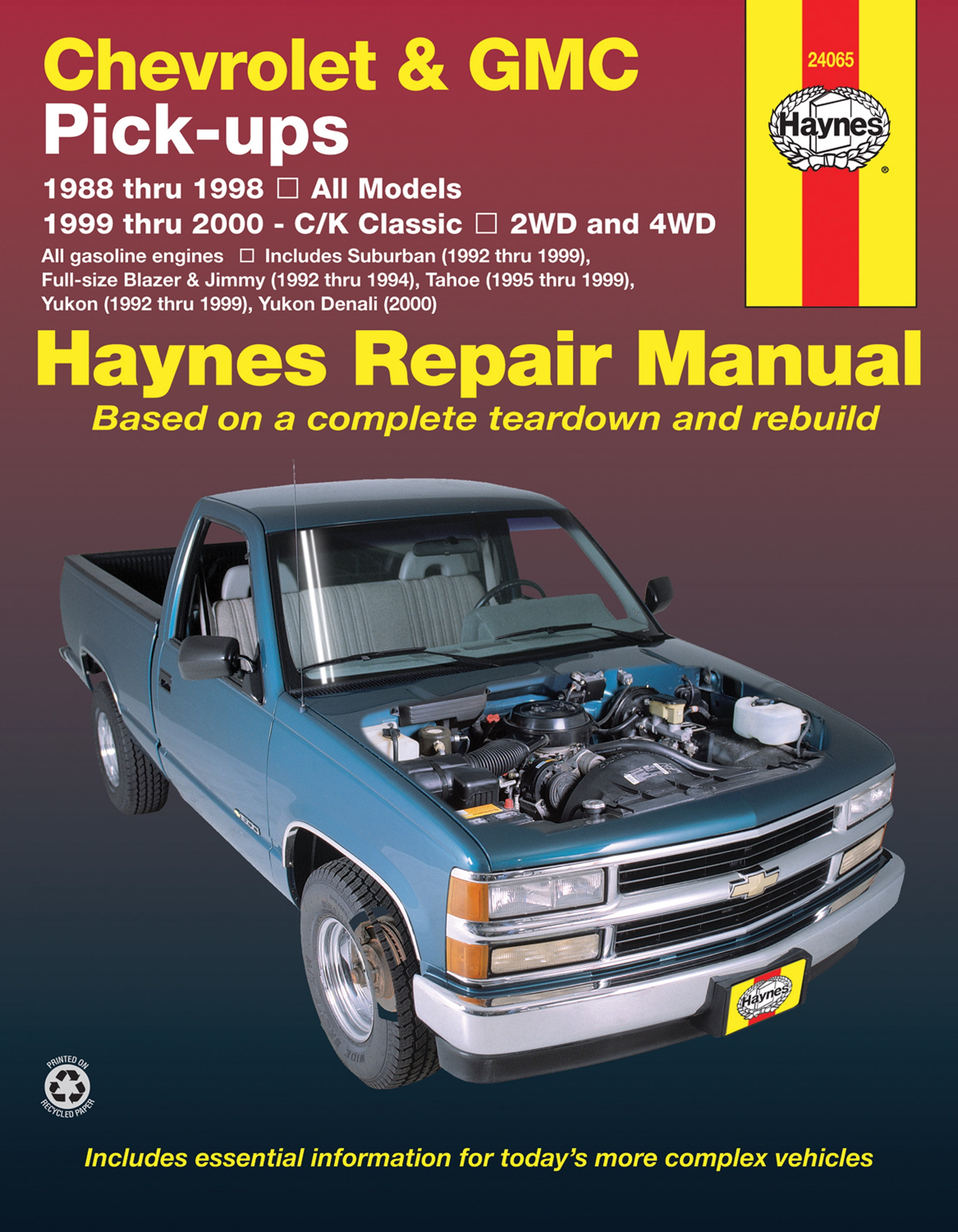 Chevy Gmc Full Size Gas Pick Ups 88 98 C K Classics 99 00 Haynes Repair Manual Does Not Include 99 00 Chevy Silverado Gmc Sierra Or Diesel Engines Or Heavy Duty C3hd Models