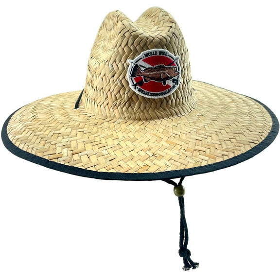 Spearfishing World Straw Sun Hat 100% Natural Fiber Lifeguard Style