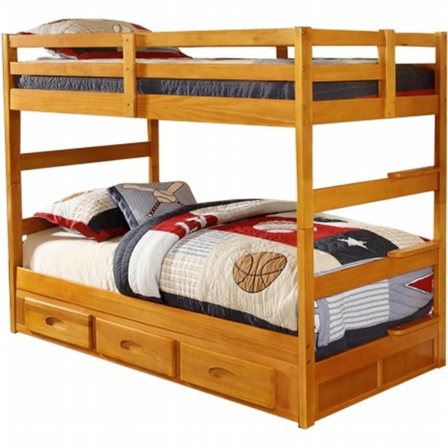 Grant & Bunk Twin Bed Top & Bottom Uprights, Rails, Bunky Slat, 3Drw