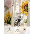 thumbnail image 6 of Sheer Curtains 72 Inches Long 2 Panels Set for Bedroom, Sunflower Bee Semi Sheer Curtains for Windows, Yellow Botanical Vintage Rose Floral Spring Voile Window Treatments Rod Pocket Curtain, 6 of 7