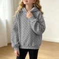thumbnail image 5 of TGSLY Girls' Polka Dot Hooded Sweatshirt Lightweight Drop Shoulder Long Sleeve Workout Tops Loose Casual Fall Winter Layering Pullovers 9-10Years, 5 of 9