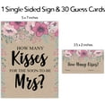 thumbnail image 2 of Inkdotpot 1 Sign + 30 Cards How Many Kisses For The Soon To Be Mrs White Rustic Kraft Floral Bridal Shower Game, 2 of 4
