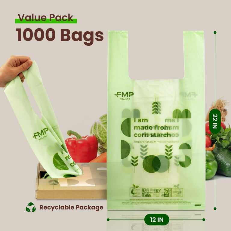 Buy 1.6 Gallon Handle Compostable Trash Bags,6 Liter, 0.67 Mil,100 Count,  Mini Kitchen Compost Bags,Small Biodegradeable Garbage Bags for Countertop  Bin,Certified by ASTM D6400, BPI &OK Home Compost Now! Only $