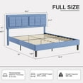 thumbnail image 2 of VECELO Full Size Upholstered Bed Frame, Modern Platform Bed Frame with Adjustable Button Tufted Headboard for Bedroom, No Box Spring Needed, Easy Assembly, Light Blue, 2 of 8