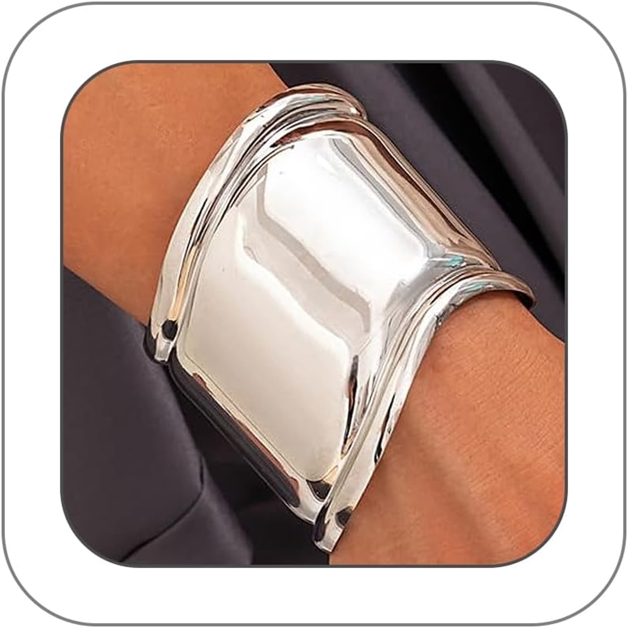 DESIGNICE Chunky Silver Arm Cuff Bracelet for Women Trendy Thick Adjustable Wide Bicep Wrist Cuff Bangles Exaggerated Punk Open Bracelet Birthday Jewelry Gifts