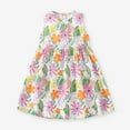 thumbnail image 5 of Girls Dresses Summer Sleeveless Cartoon Print Cotton Princess Dresses Baby Girl Dress White 3 -4, 5 of 6