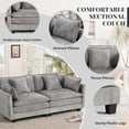 thumbnail image 5 of YWEN 77.95" Chenille Sectional Sofa, Comfy Modular Loveseat Sofa, Modern 2-Seat Couch Deep Seat Sofa Set for Living Room,Grey, 5 of 15