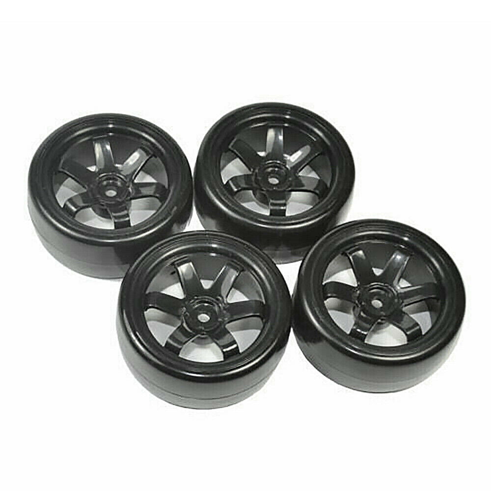 4PCS Plastic Wheel Rims and Tires for RC 1 10 On-road Racing Car & Drift Car 