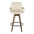 thumbnail image 5 of Cosmo Mid-Century Counter Stool in Walnut and Cream Faux Leather by LumiSource, 5 of 8
