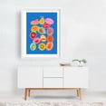 thumbnail image 2 of Fruit Stickers - Digital Art Fruit Illustration Pop Art Kitchen Decor Modern Art Humor Pattern White Framed Wall Art Print 6 x 8 inches, 2 of 3