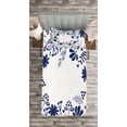 thumbnail image 3 of Ambesonne Spring Quilted Bedspread Set 2 Pcs, Botanic Flowers Leaves, Twin Size, Indigo White, 3 of 3