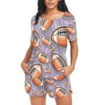 thumbnail image 4 of joogoo Women's Pajama Set Football Balls Short Sleepwear Loungewear with Pockets M, 4 of 7