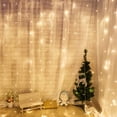 thumbnail image 3 of 3x1m 120LED impermeable barra de hielo forma luz LED cadena ventana cortina lámpara para decoración navideña interior blanco cálido enchufe UE 220V, 3 of 10