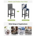 thumbnail image 3 of Marble Navy Blue Bar Stool Covers Set of 4, Abstract Gold White Brick Stone Motif Stretch Washable Bar Chair Covers with Backs, Removable Pub Counter Height Chair Cover for Kitchen Dining Room Cafe, 3 of 7