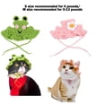 thumbnail image 4 of Methold Lindo gorro de rana y gato tejido a crochet, gorro de pata de Halloween para mascota, gorro de punto suave para Halloween, gorro de Ropa para mascotas flor rosa METRO, 4 of 6