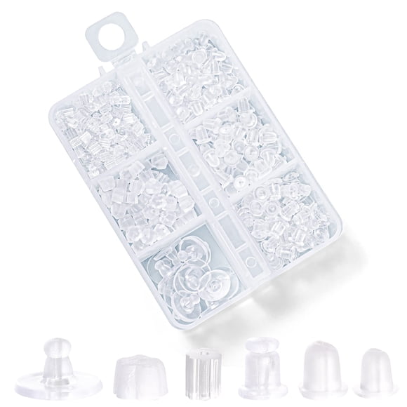 Pendientes de silicona Nkwuire, 600 unidades, transparentes y suaves para tachuelas