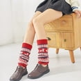 thumbnail image 6 of Milue Winter Leg Warmers Loose Legs Warmer Knitted Socks Boot Cuffs Gaiters Winter Sock for Women Girls, 6 of 21