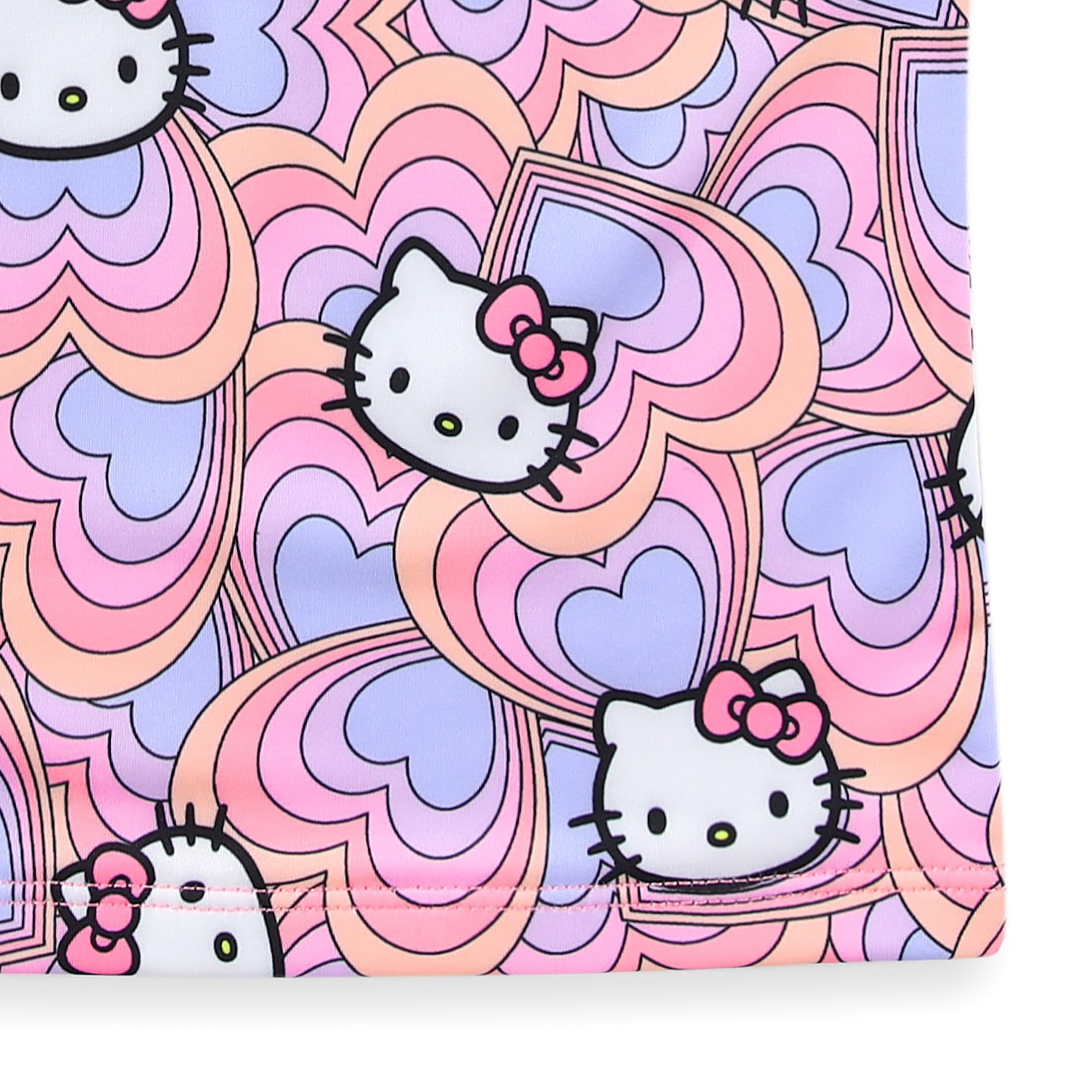 Hello Kitty Sanrio UPF 50+ Bathing Suit Tankini and Bikini Bottom Swimsuit Set (Girls), Sizes 4-6X