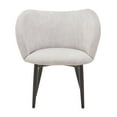 thumbnail image 6 of Mid-Century Modern Corduroy Style Fabric Curved Padded Back Dining Chair, Grey (Set of 2), 6 of 6