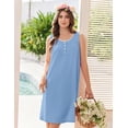thumbnail image 4 of Ekouaer Womens Cotton Nightgown Sleeveless Night Gown Cooling Nightshirts Organic Cotton Dress with Pockets, 4 of 6