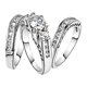 thumbnail image 1 of Las mujeres Sparkling Set Zirconia Anillo Anillo de Promesa Set Zirconia Anillo Anillo de Compromiso Tres Piezas Set, 1 of 2