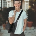 thumbnail image 4 of GASTROPOD Black Mens Canvas Shoulder Messenger Bag Crossbody Satchel Travel Man's Bags, 4 of 7