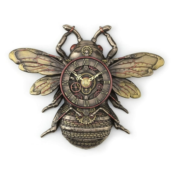 Veronese Design Resin Wall Clocks Steampunk Style Bronze Finish Honeybee Wall Clock 9.75 X 7.25 X 1.38 Inches Bronze