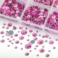 thumbnail image 3 of 6736PCS Hotfix Rhinestones for Crafts, 5 Sizes, SS6-SS30, Pink, 3 of 3