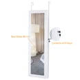 thumbnail image 4 of Patiojoy Lockable Armoire Dressing Organizer Wall Door Mounted Mirrored Jewelry Cabinet  w/ LED Lights White, 4 of 10