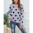 thumbnail image 2 of Pullover Sweater for Women Valentine's Day Cute Heart Print Warm Sweaters Knitted Sweaters Shermie, 2 of 6