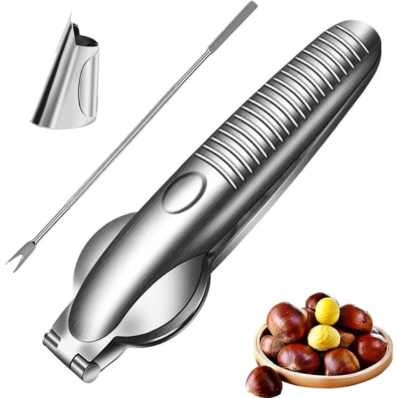 304 Stainless Steel Multifunctional Nutcracker – Professional-Grade Nut Opener with Non-Slip Handle for Chestnuts, Macadamia Nuts & Walnuts, Effortless Shelling, Durable & Easy to Clean