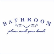 Bathroom Please Wash Your Hands Vinyl Decal - Large - Royal Blue