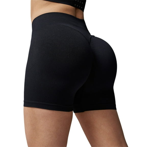 Audhol Yoga Shorts for Women Womens Yoga Shorts Workout Butt Lifting Shorts for Women High Waisted Gym Yoga Booty Shorts Shorts for Women Black L