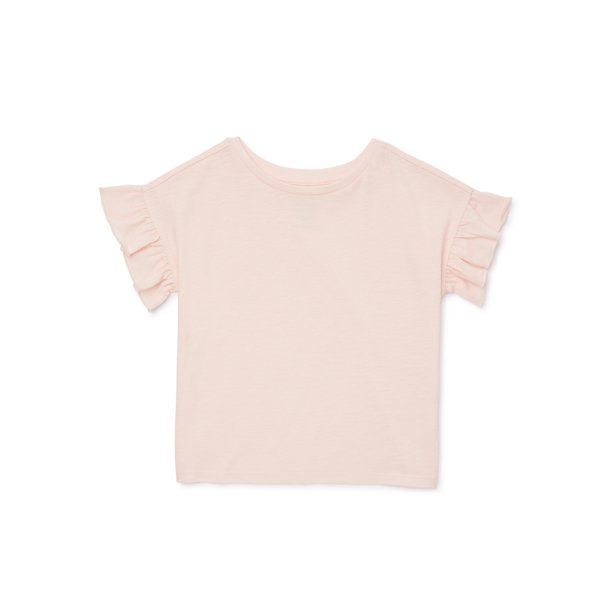 easypeasy Toddler Girl Ruffle Short Sleeve TShirt, Sizes 12M5T
