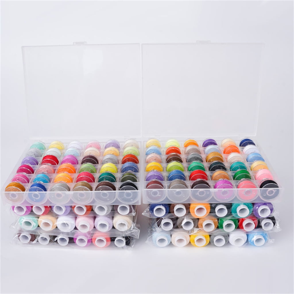 ROCKROK 72Pcs Polyester Thread Colored Sewing Thread Sewing Machine Bobbin Thread Set