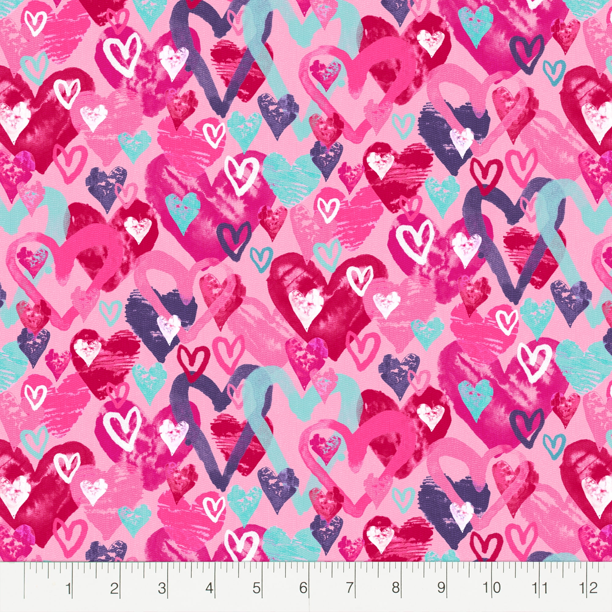 Create It 18"x21" Cotton Hearts Precut Sewing & Craft Fabric, Pink 10 Pieces