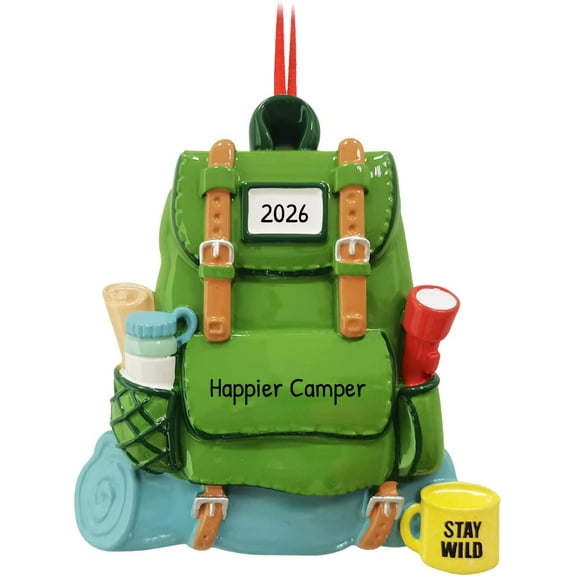 Personalized Christmas Ornament 2025 - Backpack Hiker Ornament Gifts for Hikers, Campers - Hiking Themed Christmas Ornaments