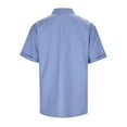 thumbnail image 4 of Men's Linen Short Sleeved Turn Button T Shirt Loose Undershirt Shirts Men with Designs Solid Color Short Sleeved Cotton Linen Shirt for Men Beach Plus Size Men Short Sleeved Shirt, 4 of 8