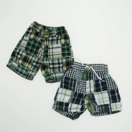 

Pre-owned Gymboree Boys Blue | Green | Plaid Shorts size: 3-6 Months