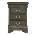 thumbnail image 3 of Glory Furniture Louis Phillipe 3 Drawer Nightstand in Gray, 3 of 5