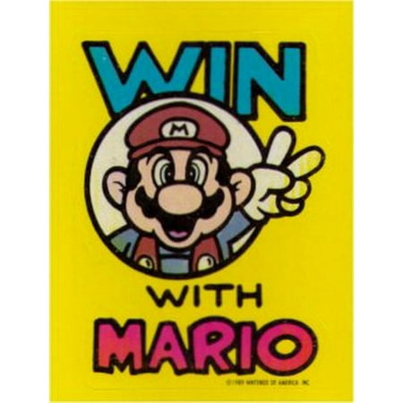 Nintendo Super Mario Bros Win With Mario Topps Sticker - roblox stickers walmart