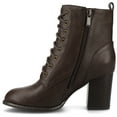 thumbnail image 2 of Journee Womens Baylor Lace Up Stacked Heel Booties, Widths Available, 2 of 8