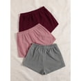 thumbnail image 5 of MakeMeChic Paquete de 3 pantalones cortos deportivos con cintura elástica y nudo frontal para mujer, 5 of 5