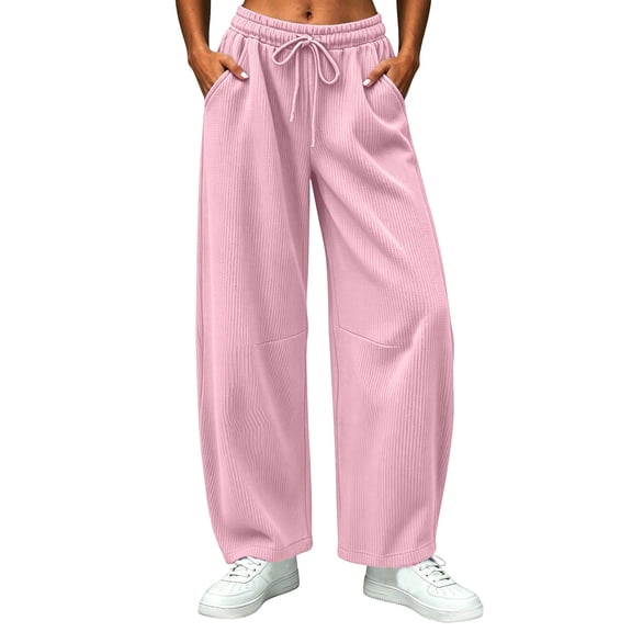 Luvrsol Womens Sweat Pants Casual Solid Wide Straight Leg Sweatpants Relaxed Fit Long Athletic Lounge Pants S-3XL