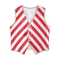thumbnail image 4 of DPOIS Kids Boys Christmas Candy Cane Costume Jacket Vest Xmas Waistcoat Red 6, 4 of 7