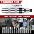 thumbnail image 2 of 16 Pcs Hand Impact Driver Set Sturdy Steel Manual Impact Screwdriver Set with Short and Long Bits Multifunctional Impact Driver Set for Removing Damaged Frozen Rusted Screws, 2 of 10