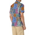 thumbnail image 3 of Lars Amadeus Men's Summer Leopard Printed Short Sleeves Button Down Beach Shirt, 3 of 6