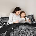 thumbnail image 4 of Homewish Bohemian Life Tree Twin Comforter Sets,Mystical Goth Moons Bedding Set,White Black,Black Reversible,2-Piece,1 Comforter and 1 Pillowcase, 4 of 7