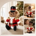 thumbnail image 4 of Nutcracker Style Christmas Teddy Bear,Soldier Costume Design Stuffed Animal Doll for Desktop Mantel,Festive Nutcracker Bear Decor for Home Holiday Gift Display,Red, 4 of 7